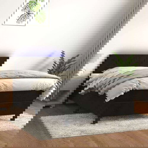  Box spring s madracem LED crni 80 x 200 cm baršunasti Cene