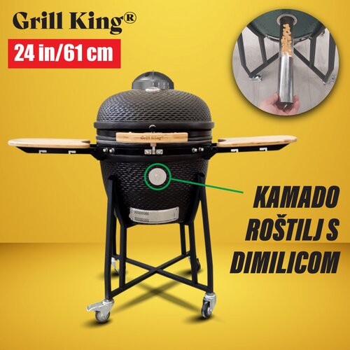 Grill King kamado 24” keramički roštilj s dimilicom i opremom, 61 cm Cijene