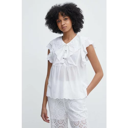 PepeJeans Pamučna majica DOROTEA za žene, boja: bijela, bez uzorka, PL304815