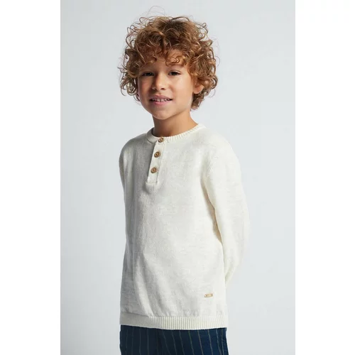 Mayoral Otroški pulover s primesjo lanu bež barva