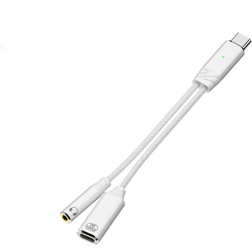 INF USB-C na 3,5 mm avdio adapter z 100W PD polnjenjem in vgrajenim DAC White, (5000276612) Cene