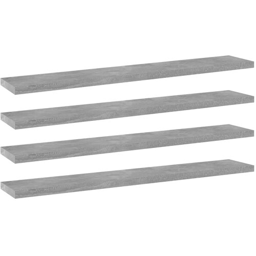 VidaXL Dodatne police za omaro 4 kosi betonsko sive 60x10x1,5 cm Slike