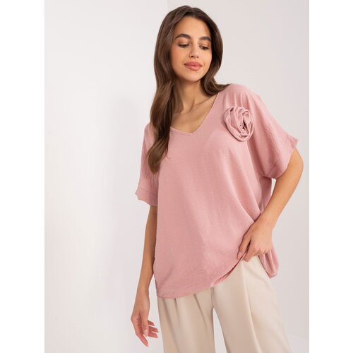 Fashion Hunters Dusty pink oversize neckline blouse Slike