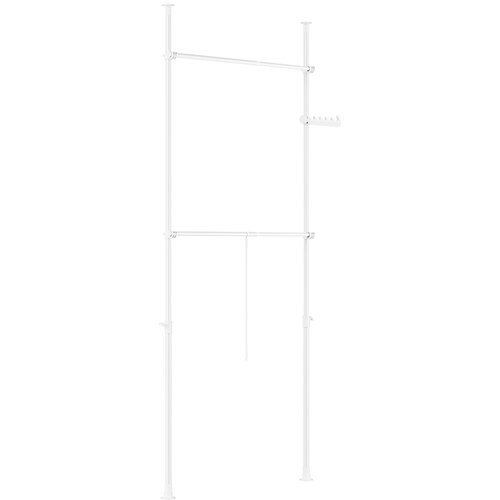 SoBuy Teleskopski stoječi obe&scaron;alnik Bela 75x9x227cm Funkcionalen FRG109-II-W, (5000092561) Cene
