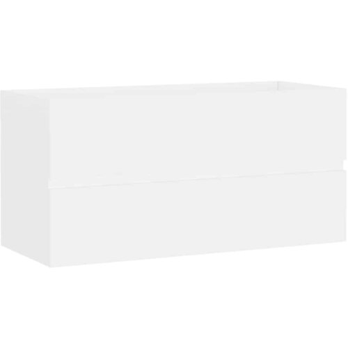  Ormarić s ugrađenim umivaonikom bijeli konstruirano drvo Bijela 90 x 38.5 x 45 cm Slike