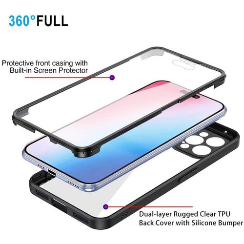 Techsuit ColorVerse 360 Series obojestranski za&amp;scaron;čitni ovitek za iPhone 14 Pro &amp;ndash; črna Slike