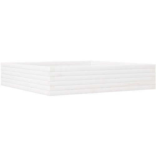  Vrtna sadilica bijela 110x110x23 cm od masivne borovine Slike