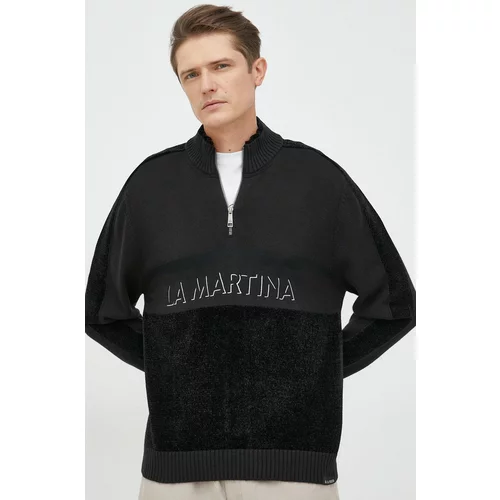 La Martina Pulover s dodatkom vune za muškarce, boja: crna