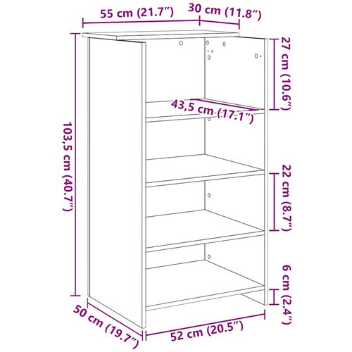  Recepcijski stol beton sivi 55x50x103,5 cm konstruirano drvo Slike