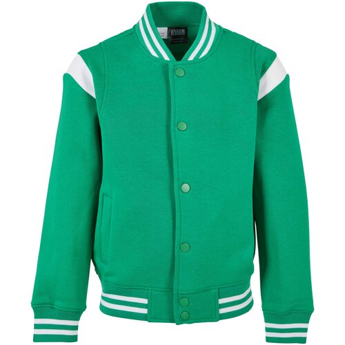Urban Classics Kids Boys Inset College Sweat Jacket bodegagreen/white Slike