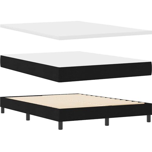  Krevet s opruga kutije s uzglavljem Crna 160 x 200 cm tkanina Slike
