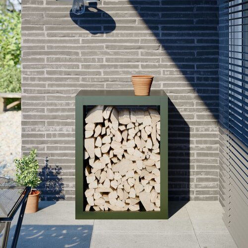  Stalak za drva za ogrjev zeleni 60x40x80 cm čelični Cijene