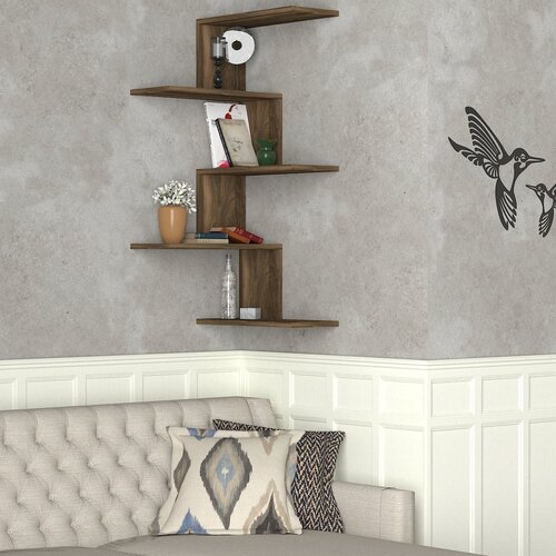 Hanah home caniko - walnut walnut wall shelf Cene