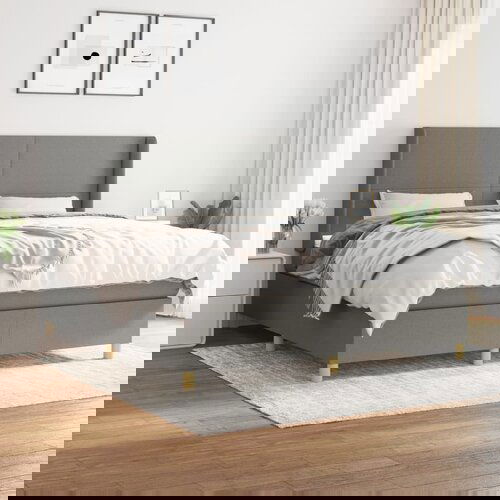 The Living Store Box spring postelja z vzmetnico temno siva 160x200 cm blago - Box Spring Postelja, (21438722) Slike