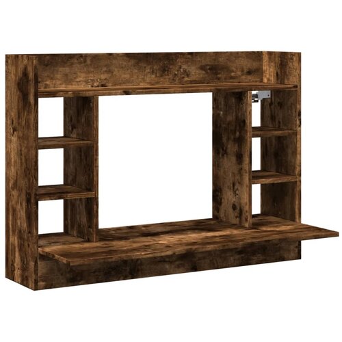  Zidni radni stol boja dimljenog hrasta 105x48x75 cm drveni Slike
