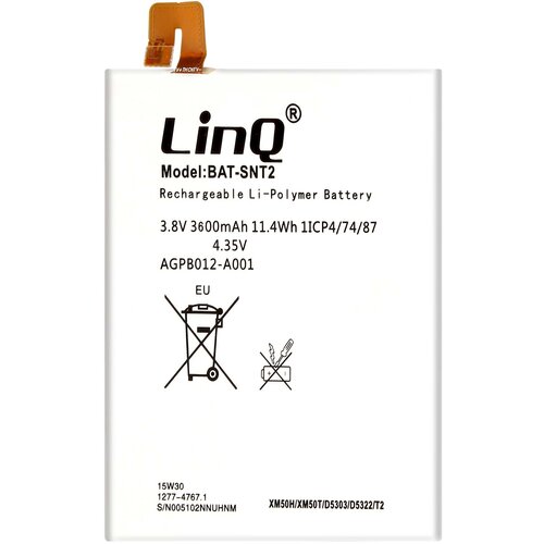 LINQ Notranja baterija za Sony Xperia T2 Ultra Kapaciteta 3600mAh, Bela, (5000070414) Cene