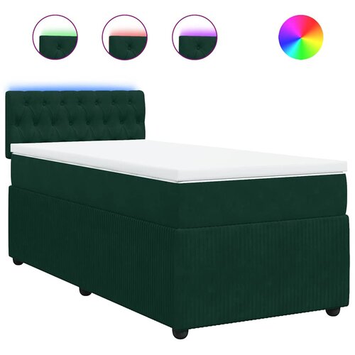Box spring krevet s madracem tamnozeleni 90x190 cm bar&amp;scaron;unasti Slike