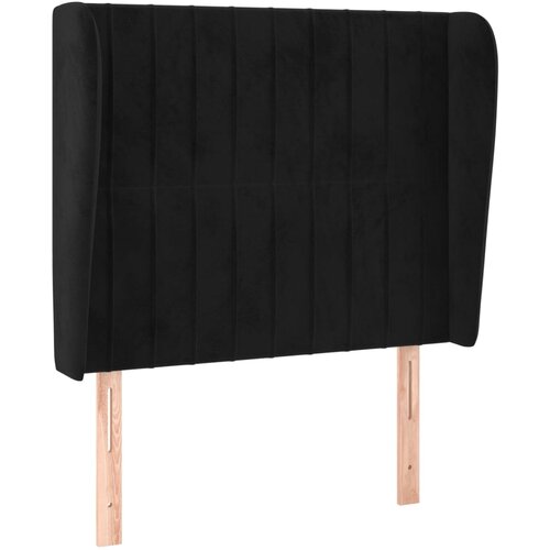 Maison Chic posteljno vzglavje - vzglavna omarica - nočna omarica z u&amp;scaron;esi črno 93x23x118/128 cm žamet, (21708975) Slike