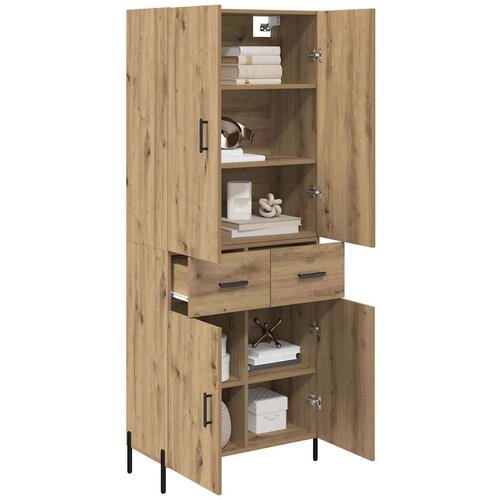 VidaXL Highboard Umjetnički hrast 69,5 x 34 x 180 cm Konstruirano drvo Slike