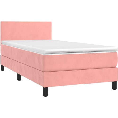  box spring s madracem LED ružičasti 90x200 cm bar&amp;scaron;unasti Slike