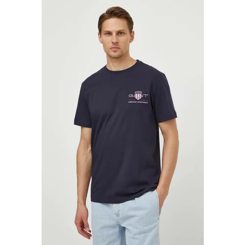 Gant Bombažna kratka majica mornarsko modra barva