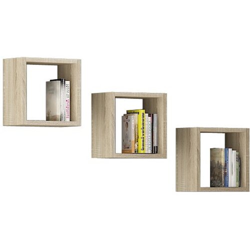 AKORD Komplet 3 Stenskih Polic, Hrast Sonoma, (5000332574) Slike