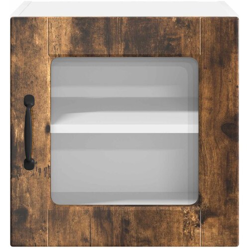  Zidni stakleni ormarić 2 pcs Dimljeni hrast 40 x 31 x 40 cm Slike