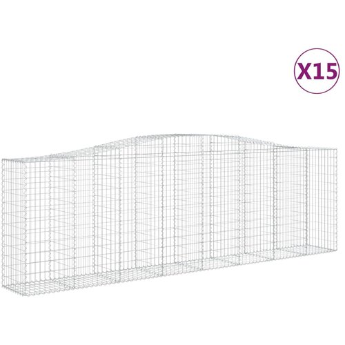  Lučne gabionske ko&amp;scaron;are 15kom 400x50x120/140cm pocinčano željezo Slike