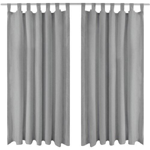 Furnova Zavese iz mikro satena 2 kosa z zankami 140x175 cm sive barve, (21917894) Cene