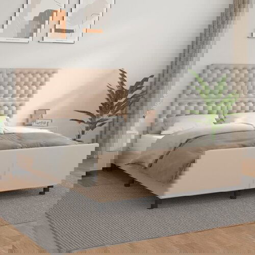 vidaXL Okvir za krevet s uzglavljem cappuccino 140x190 cm umjetna koža Cijene