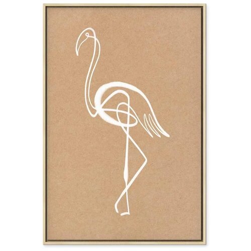  Slika - White Flamingo (1 Part) Vertical 40x60 U prirodnom drvenom okviru Slike