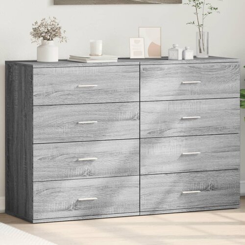 The Living Store Komoda 2 kosa siva sonoma 60x39x80 cm inženirski les - Komoda, (21657653) Slike