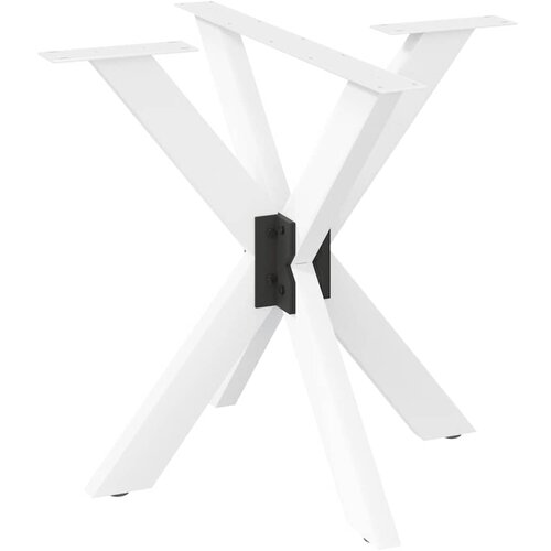 VidaXL Noge jedilne mize pajkove oblike bele 85x85x(72-73) cm jeklo Slike