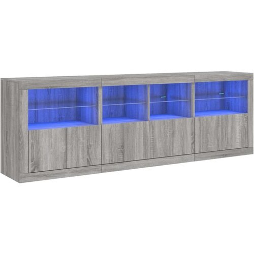  Komoda z LED lučkami siva sonoma 202x37x67 cm Slike