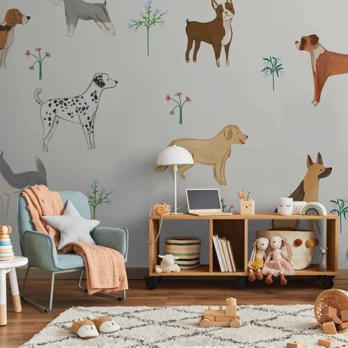  Foto tapeta - Doggies - a Subtle Illustration for Children 200x140 Standard Slike