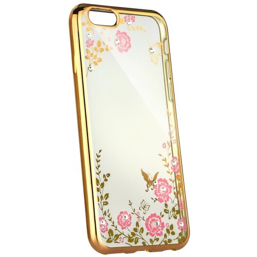  Gumijasti / gel etui Flower za Samsung Galaxy A7 (2018) - zlati Slike