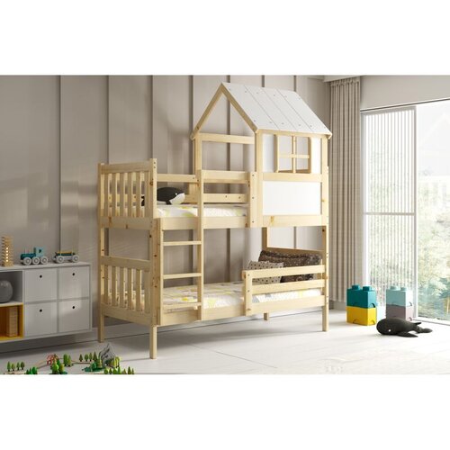 Molarem Home Drveni dječji krevet na kat Kacper House - 190x90 cm - svijetlo drvo Cijene