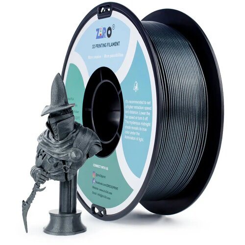  ZIRO Glitter Mystical PLA filament 1,75 mm &amp;ndash; Midnight Silver Slike