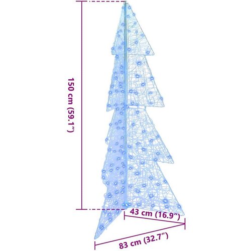 VidaXL Božićno drvce s 160 LED svjetlima Plava 150 cm Akril Slike