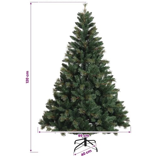  Umjetno božićno drvce s nogom 120 cm 150 LED lampica - Zelena 120 cm s LED svjetlima Slike