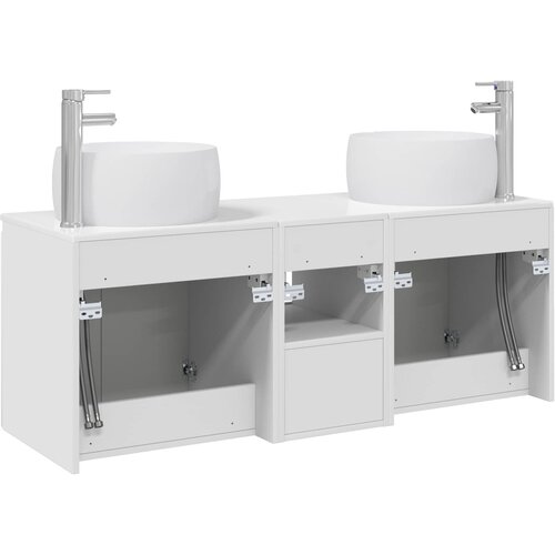  Set ormarića za kupaonicu 3 kom. Bijela visokog sjaja 49,5 x 44,5 x 66 cm Slike