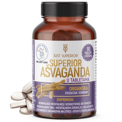 Just Superior Superior ašvaganda tablete 1000mg 90 kom Slike