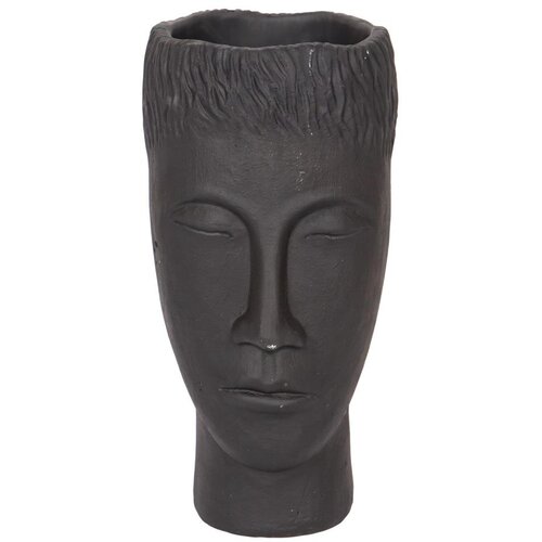 Dekorativna vaza 25x14x12,5 cm crna/cement Slike