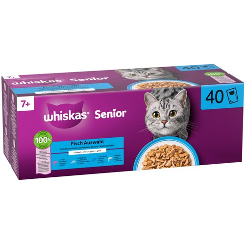 Whiskas 7+ senior vrećice 40 x 85 g - Riba u želeu (4 vrste) Slike