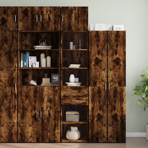 VidaXL Ozka omara za shranjevanje dim. hrast 45x42,5x225 cm inž. les Slike
