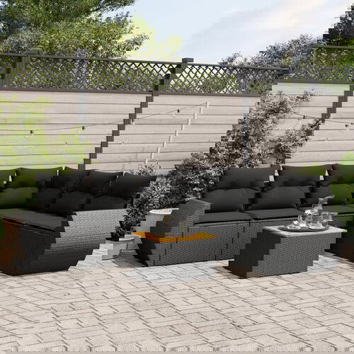 vidaXL 7-dijelni set vrtnih sofa od poliratana s jastucima crni Cijene