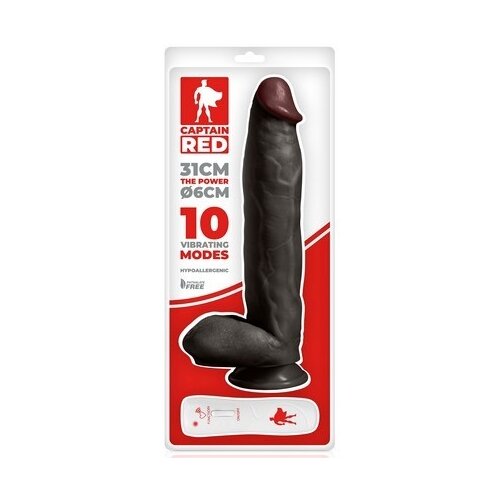  Crni realistični vibrator | Captain Red 31 cm Cene