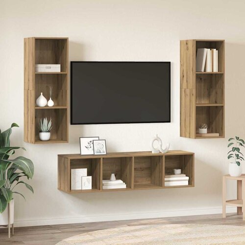  Set TV komoda 3 pcs Umjetnički hrast Konstruirano drvo Slike