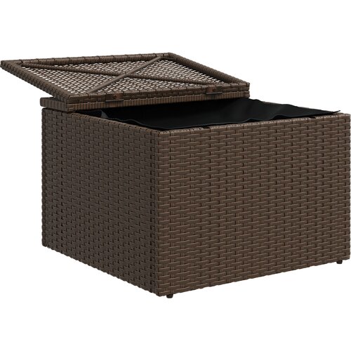  Vrtna stolica s jastukom smeđa 55x55x37 cm poli ratan Slike