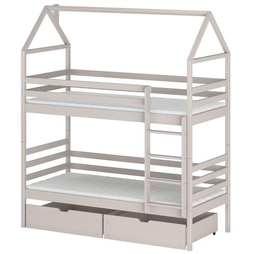 Molarem Home Drveni dječji krevet na kat Alex s ladicom - ka&amp;scaron;mir - 180x80 cm - Bez madraca Slike